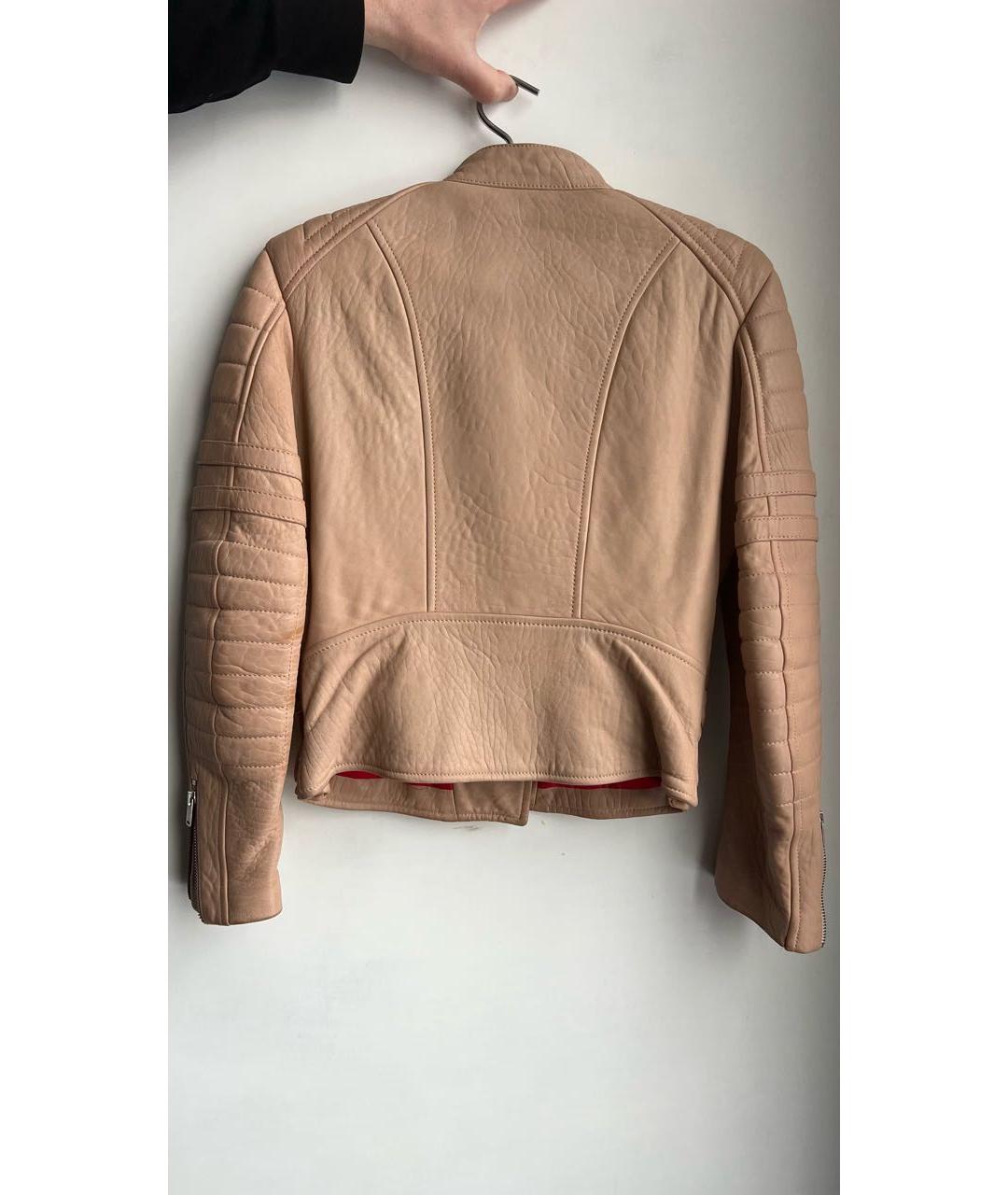 CELINE Бежевая кожаная куртка, фото 2