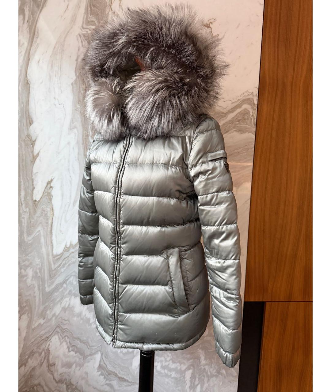 PRADA Антрацитовый полиэстеровый пуховик, фото 2