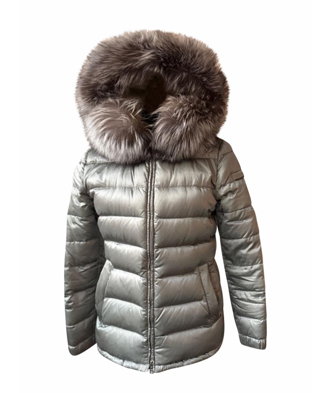 PRADA Антрацитовый полиэстеровый пуховик, фото 1