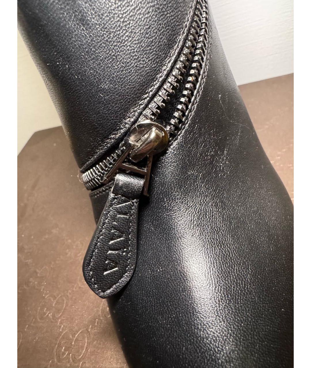 ALAIA Черные кожаные ботильоны, фото 7