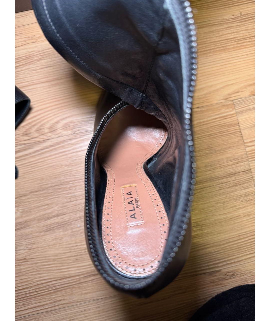 ALAIA Черные кожаные ботильоны, фото 5
