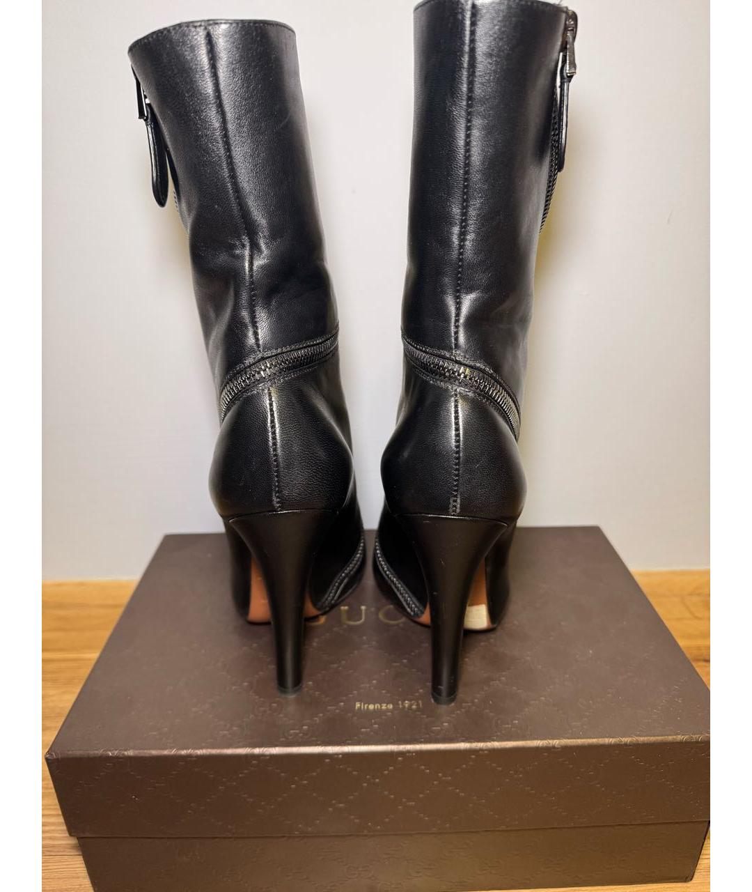 ALAIA Черные кожаные ботильоны, фото 2