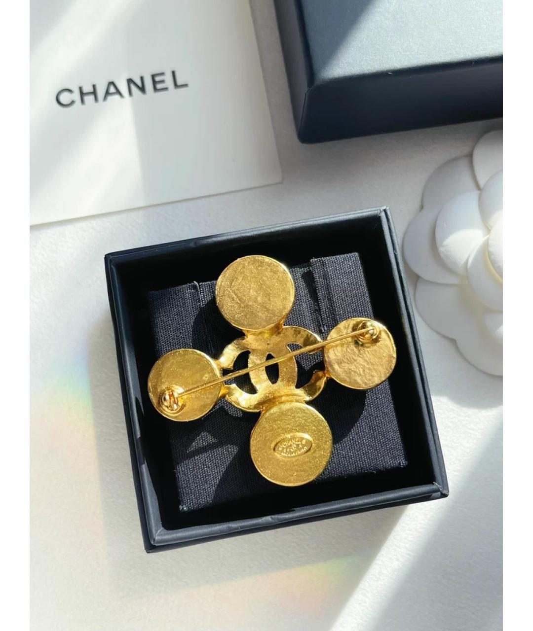 CHANEL Синяя металлическая брошь, фото 2