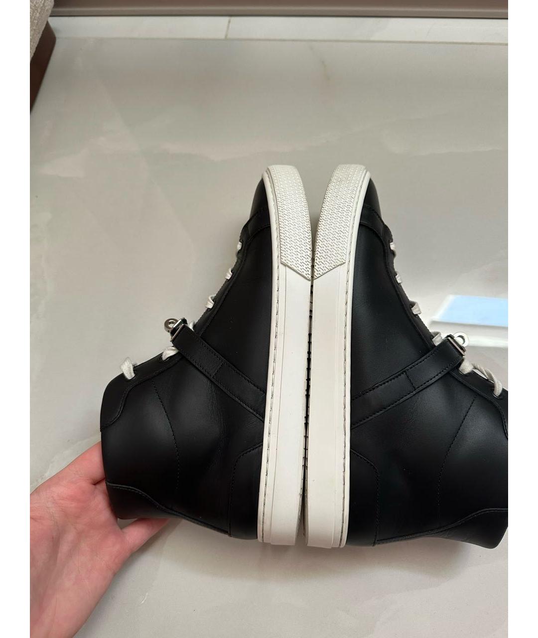 HERMES Черные кожаные высокие кроссовки / кеды, фото 6