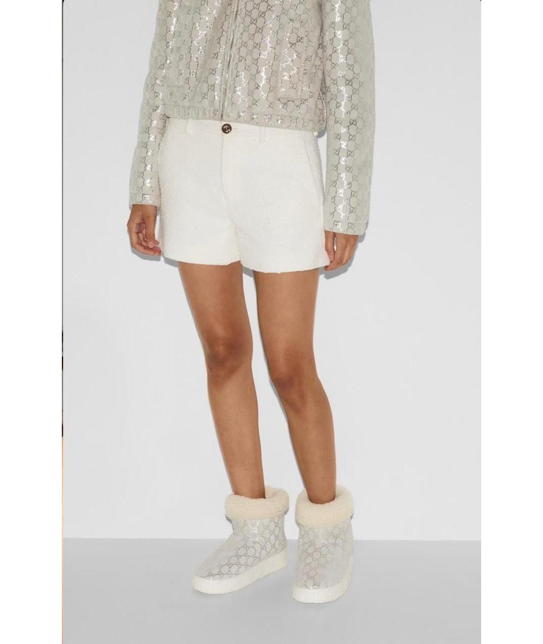 GUCCI Белые текстильные полусапоги, фото 7