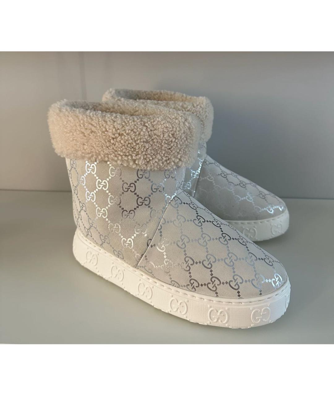 GUCCI Белые текстильные полусапоги, фото 2