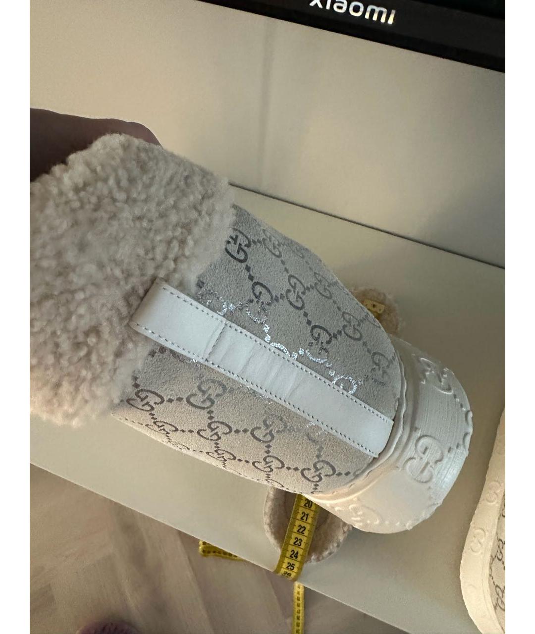 GUCCI Белые текстильные полусапоги, фото 3