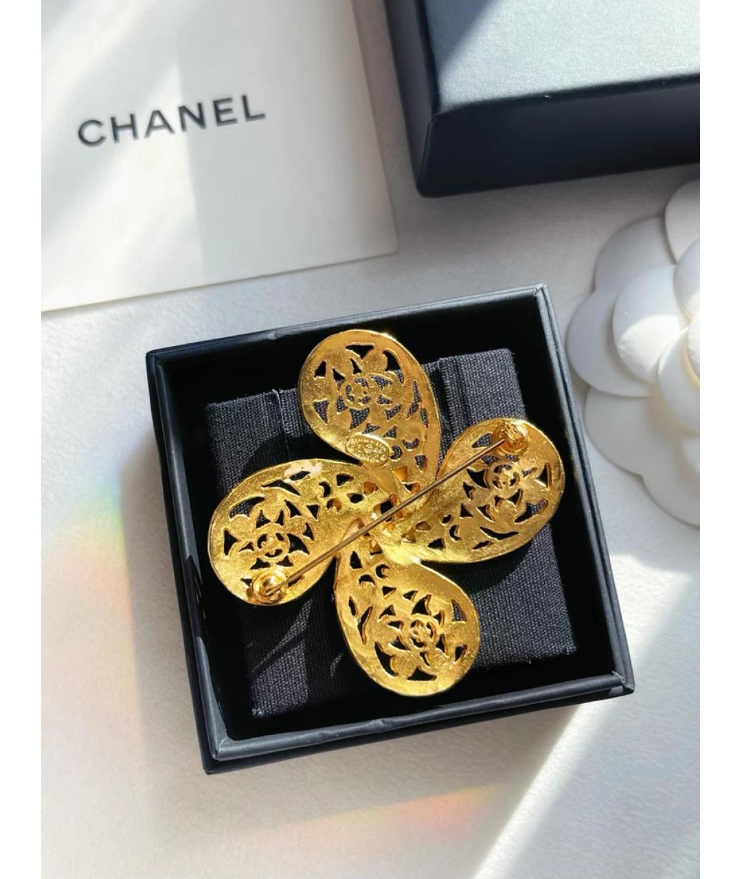 CHANEL Золотая металлическая булавка / брошь, фото 3