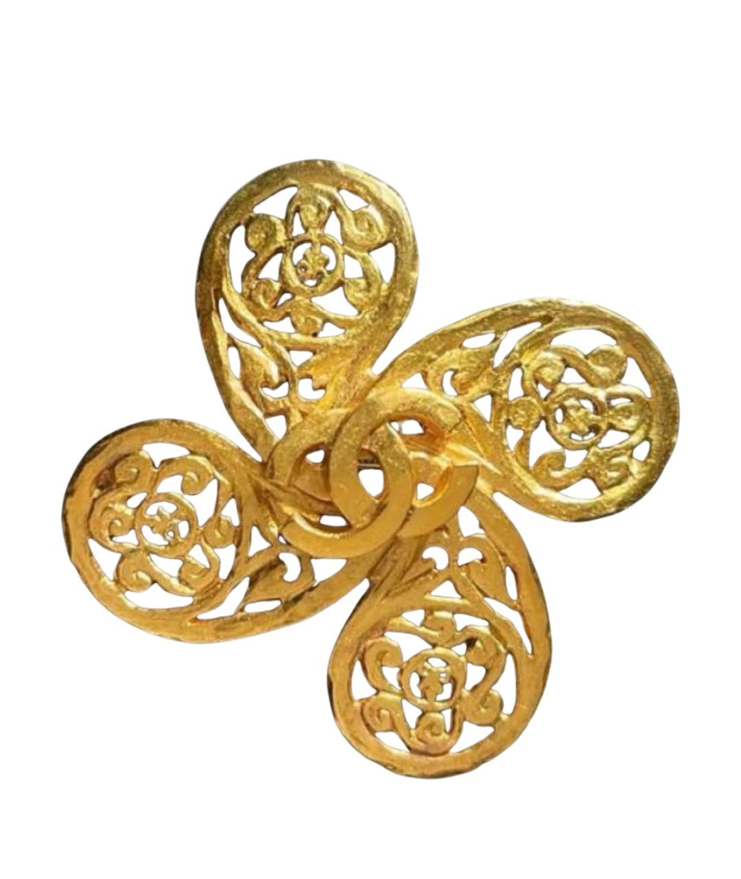 CHANEL Золотая металлическая булавка / брошь, фото 1