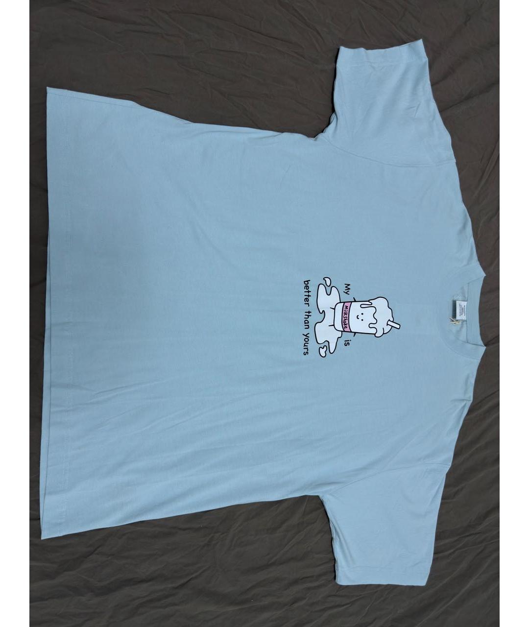 VETEMENTS Голубая хлопковая футболка, фото 5