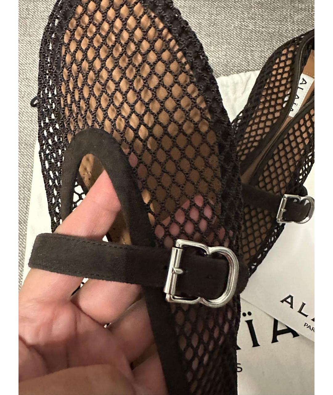 ALAIA Коричневые текстильные балетки, фото 4