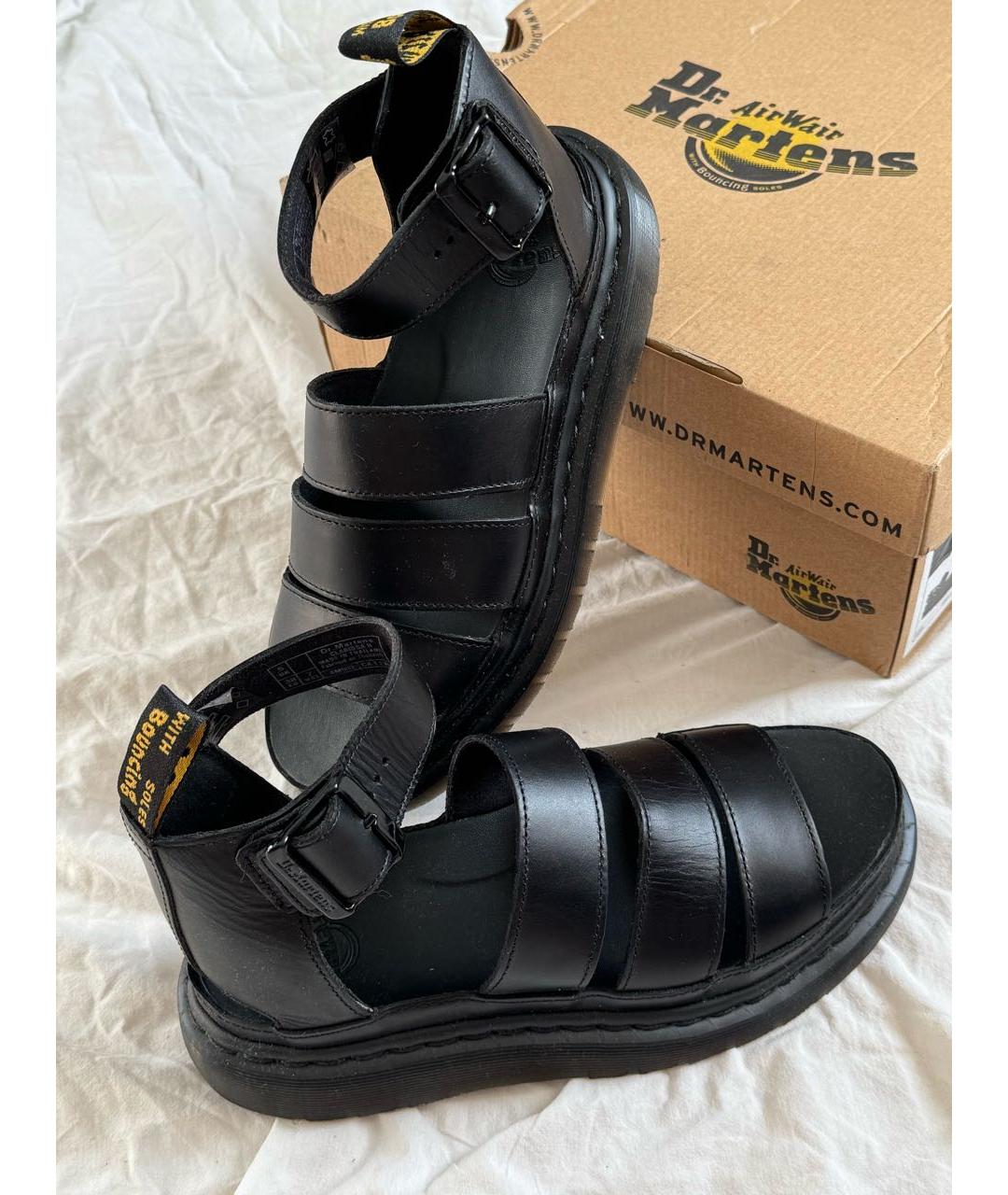 DR. MARTENS Черные кожаные сандалии, фото 8