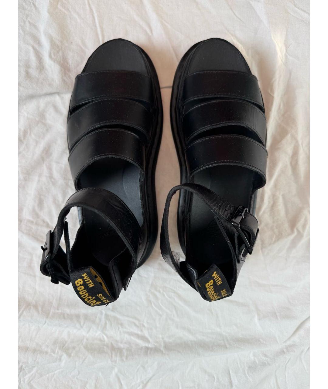 DR. MARTENS Черные кожаные сандалии, фото 4