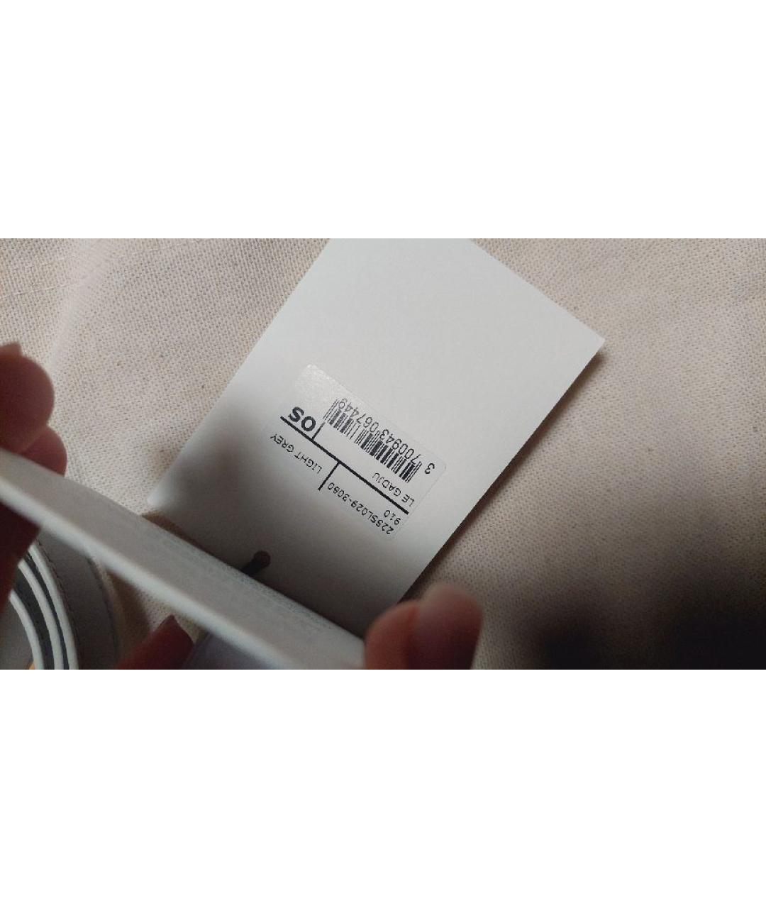 JACQUEMUS Серая кожаная сумка через плечо, фото 6