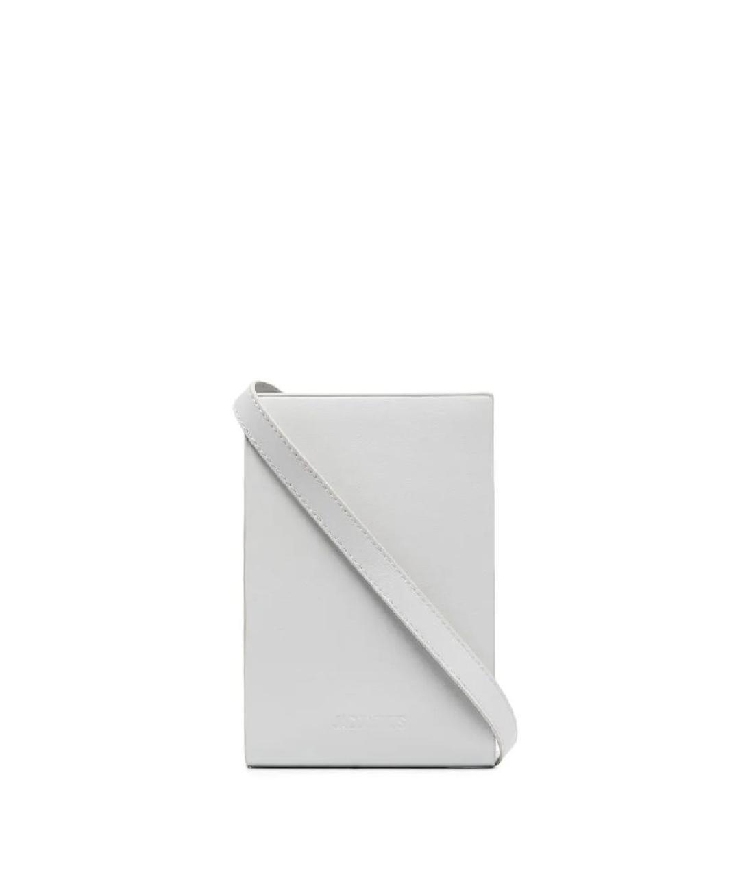 JACQUEMUS Серая кожаная сумка через плечо, фото 7