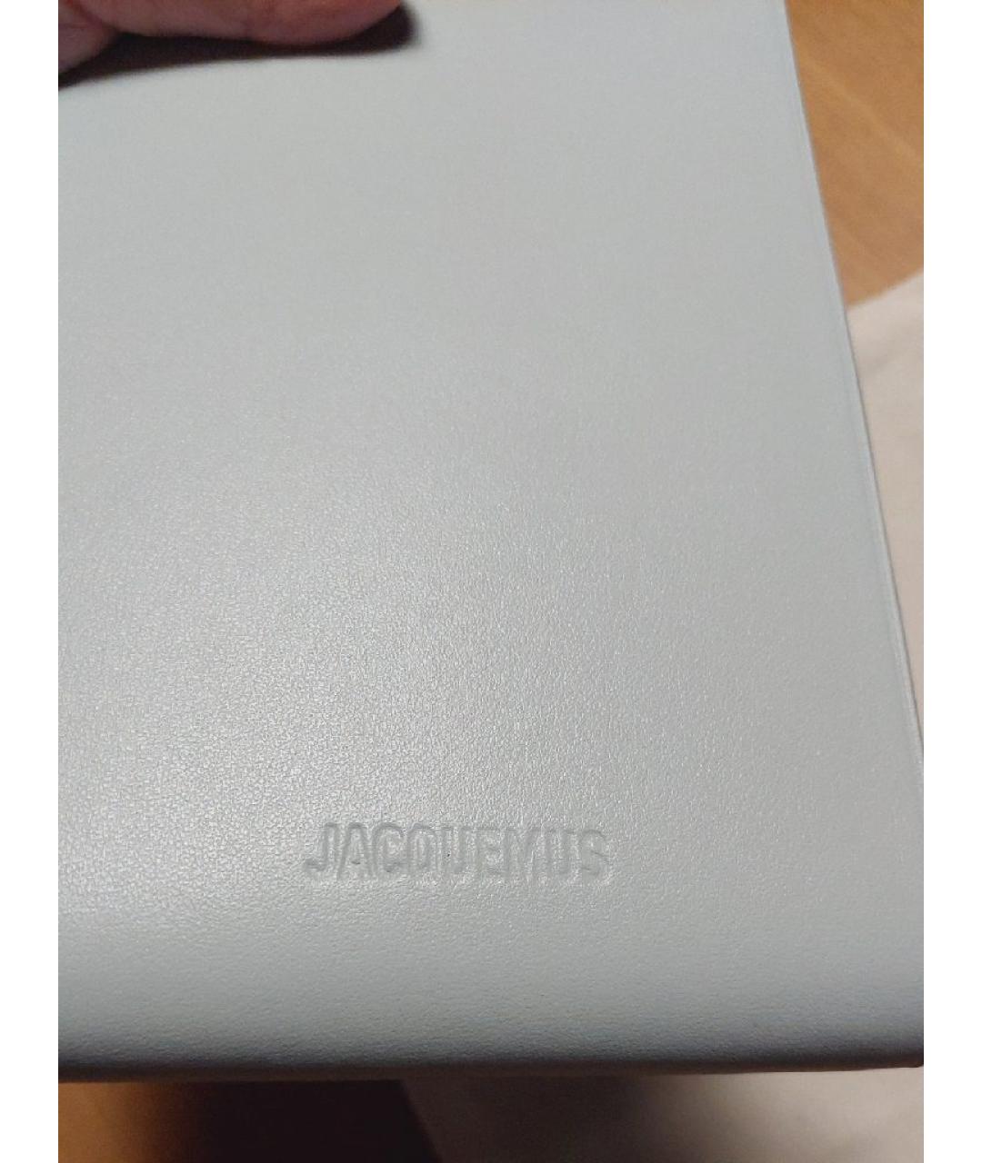 JACQUEMUS Серая кожаная сумка через плечо, фото 5