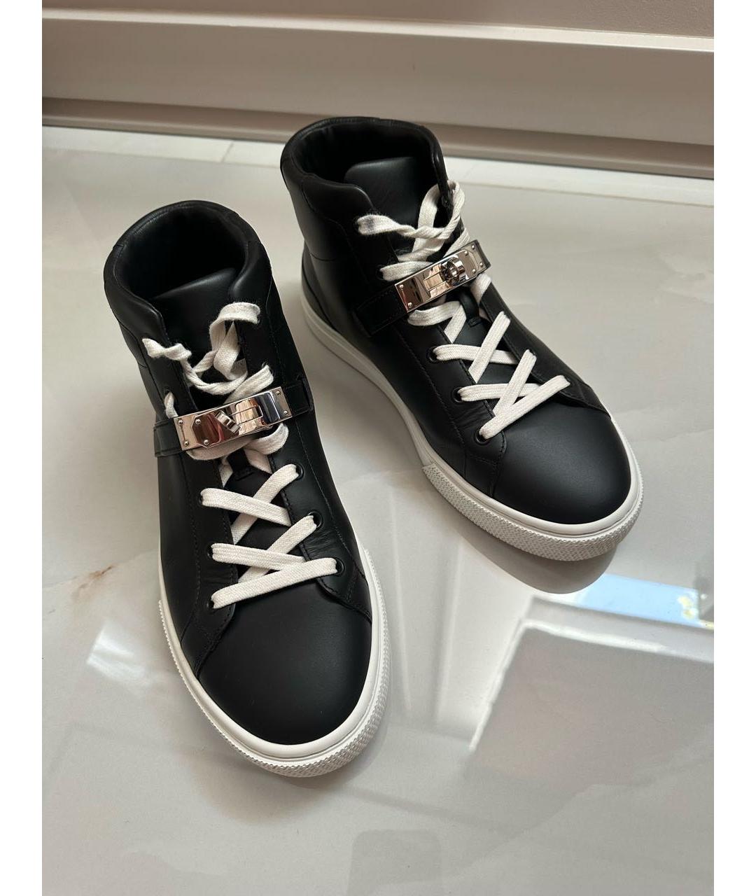 HERMES Черные кеды, фото 2