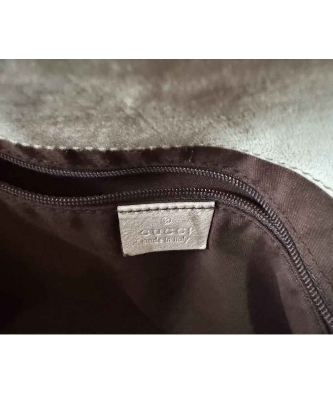 GUCCI Бежевая хлопковая сумка с короткими ручками, фото 6