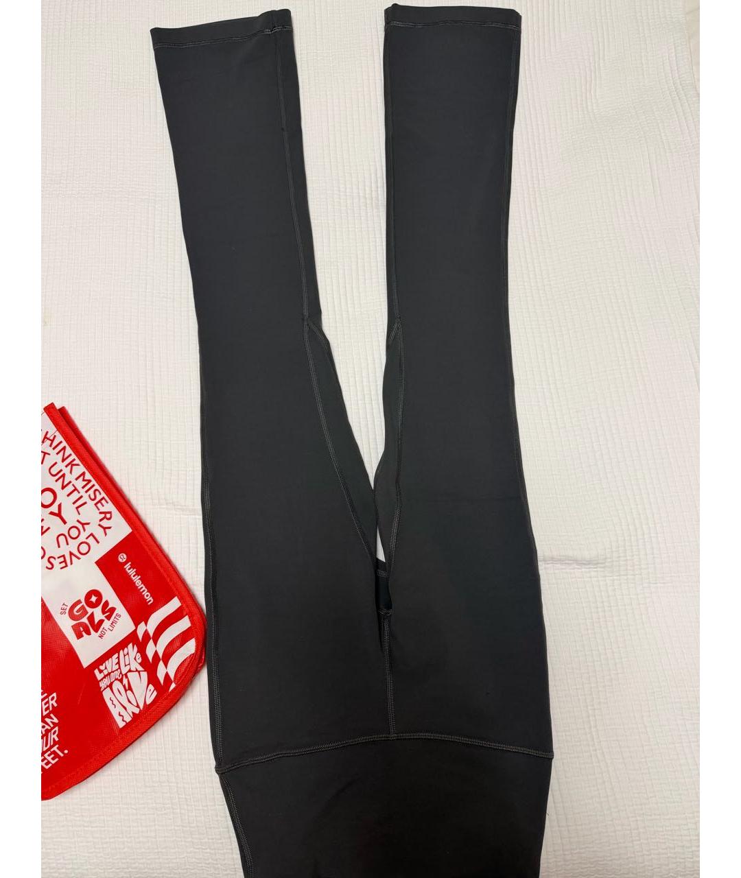 Lululemon Антрацитовые хлопко-эластановые леггинсы и велосипедки, фото 9