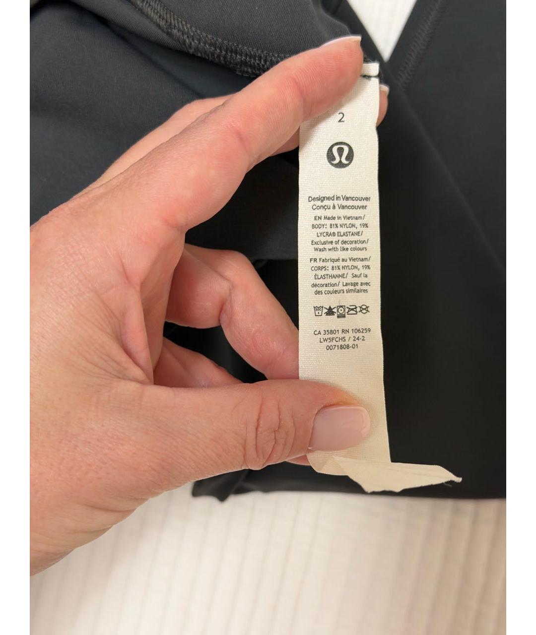 Lululemon Антрацитовые хлопко-эластановые леггинсы и велосипедки, фото 6