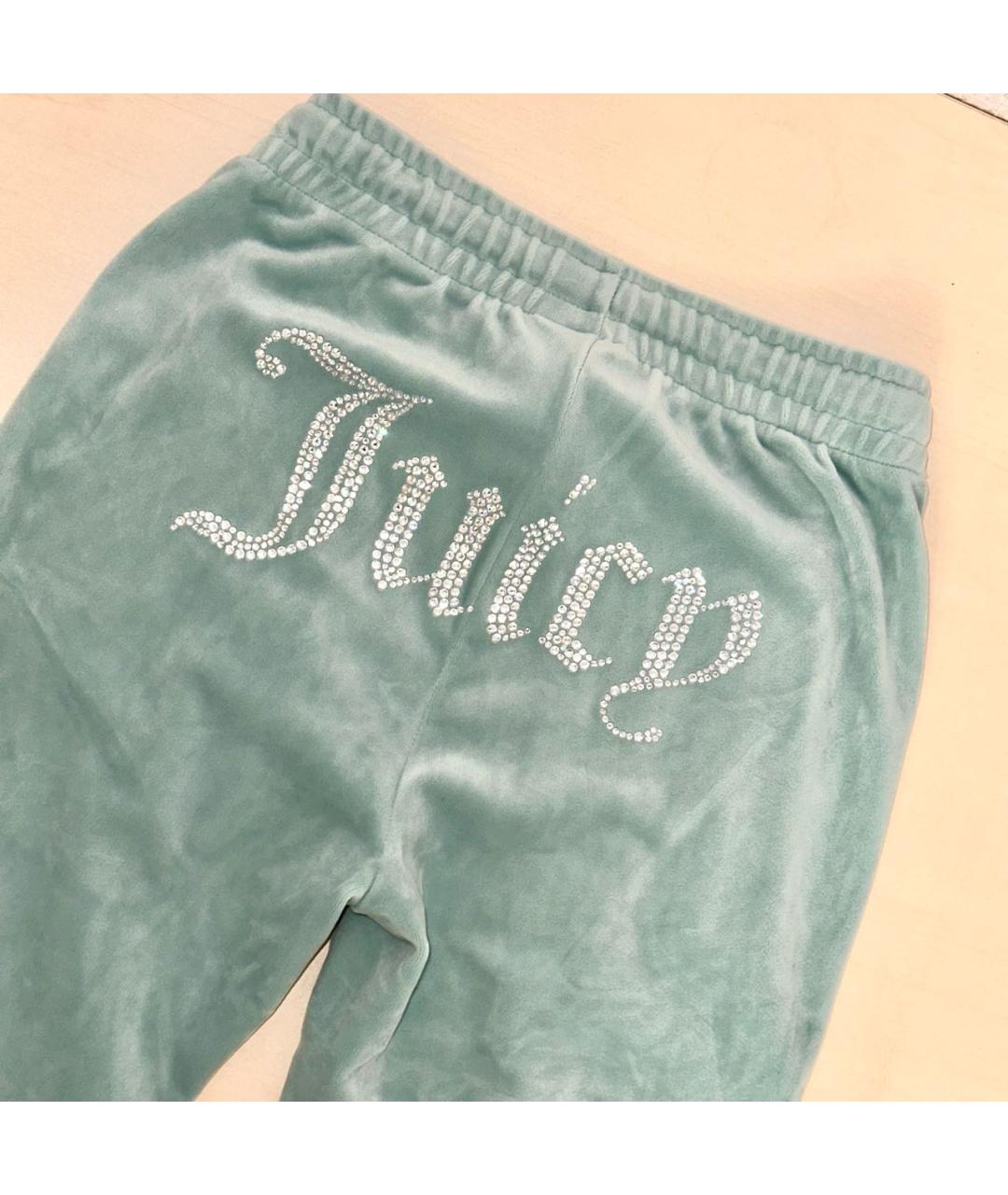 JUICY COUTURE Бирюзовый велюровый костюм с брюками, фото 2