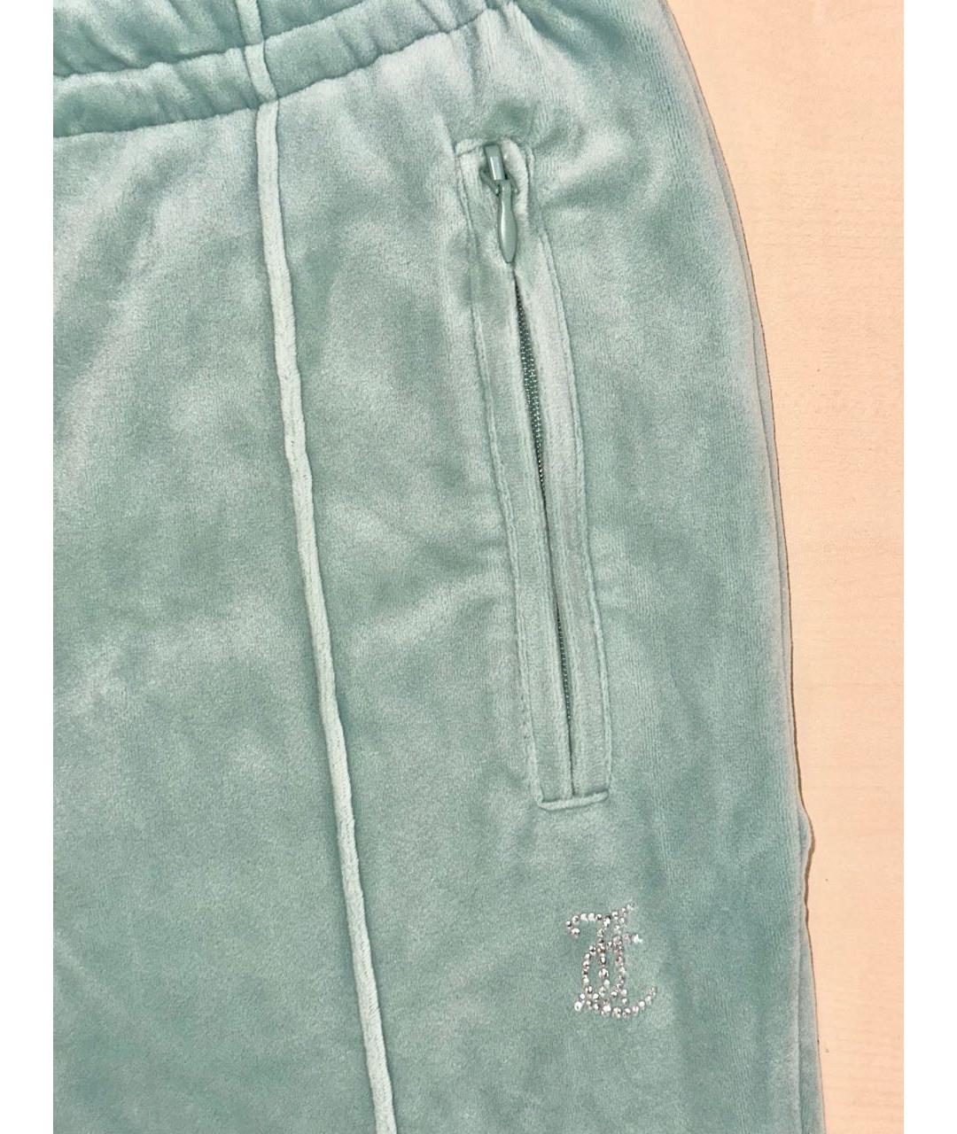 JUICY COUTURE Бирюзовый велюровый костюм с брюками, фото 7