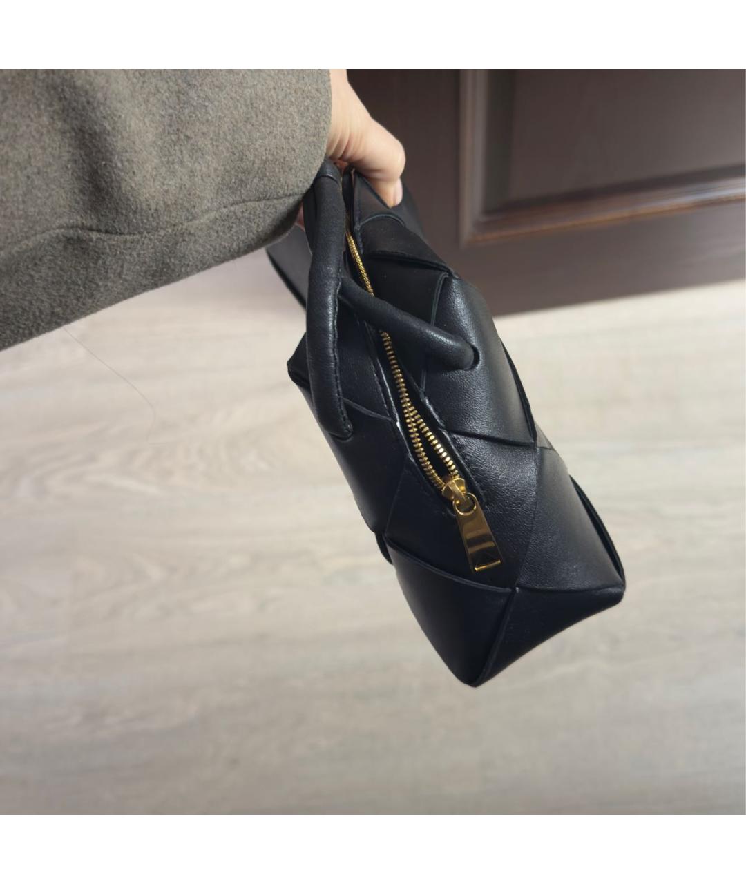 BOTTEGA VENETA Черная кожаная сумка через плечо, фото 4