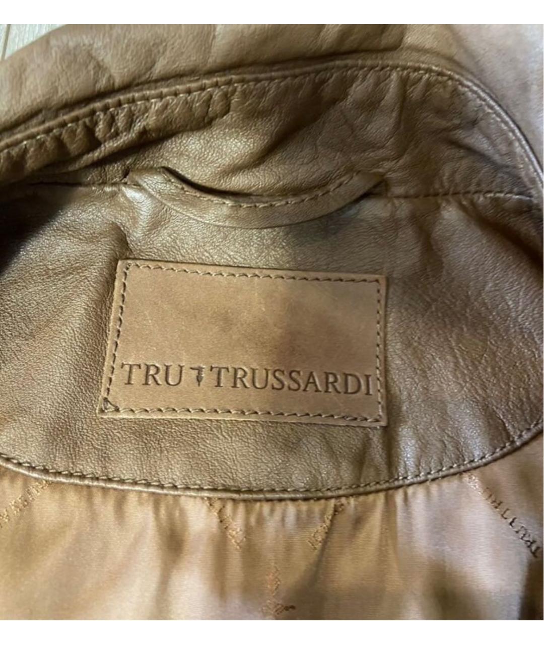 TRUSSARDI Коричневая кожаная куртка, фото 5
