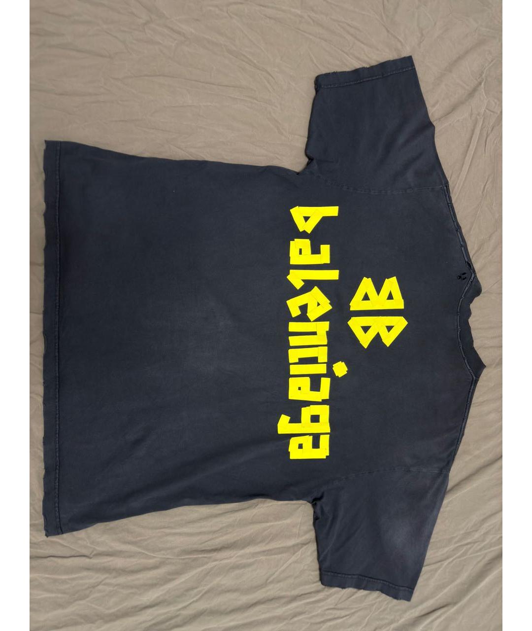 BALENCIAGA Черная хлопковая футболка, фото 2