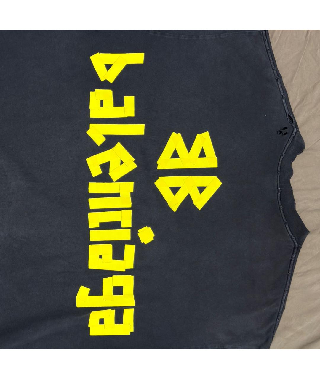 BALENCIAGA Черная хлопковая футболка, фото 3