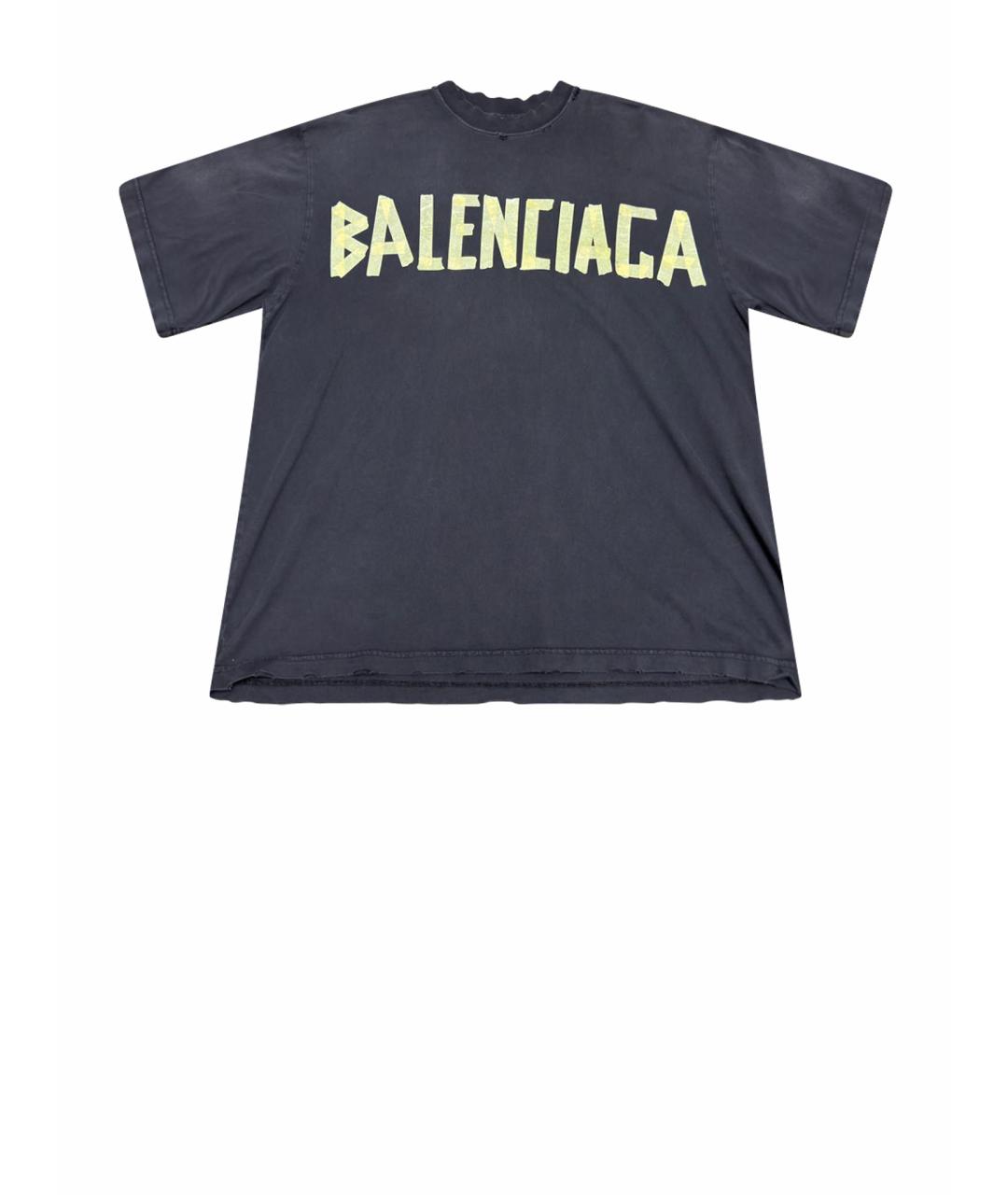 BALENCIAGA Черная хлопковая футболка, фото 1