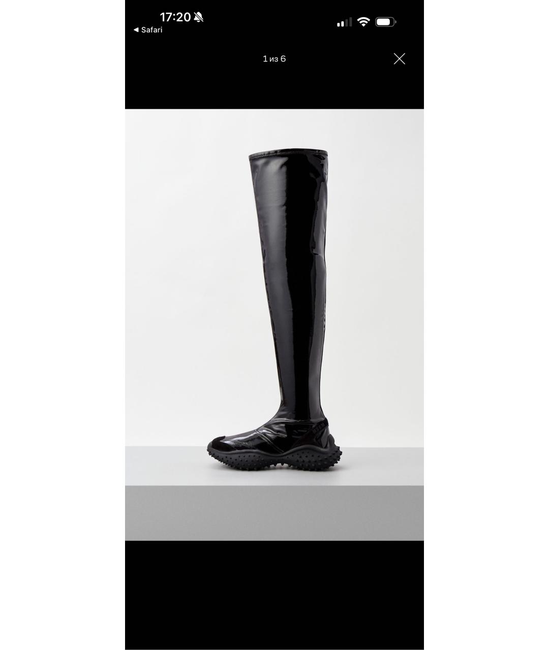 MSGM Черные ботфорты из лакированной кожи, фото 6