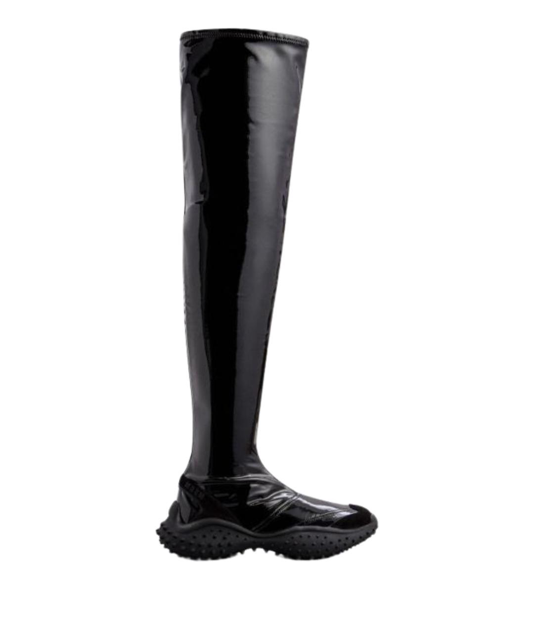 MSGM Черные ботфорты из лакированной кожи, фото 1