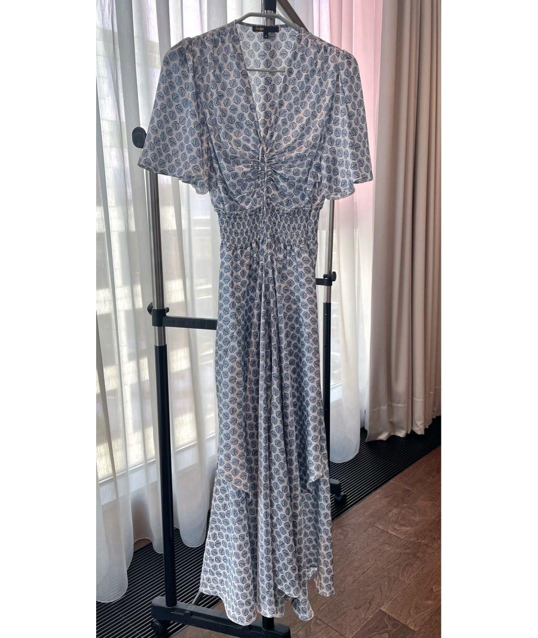 MAJE Белое полиэстеровое повседневное платье, фото 7