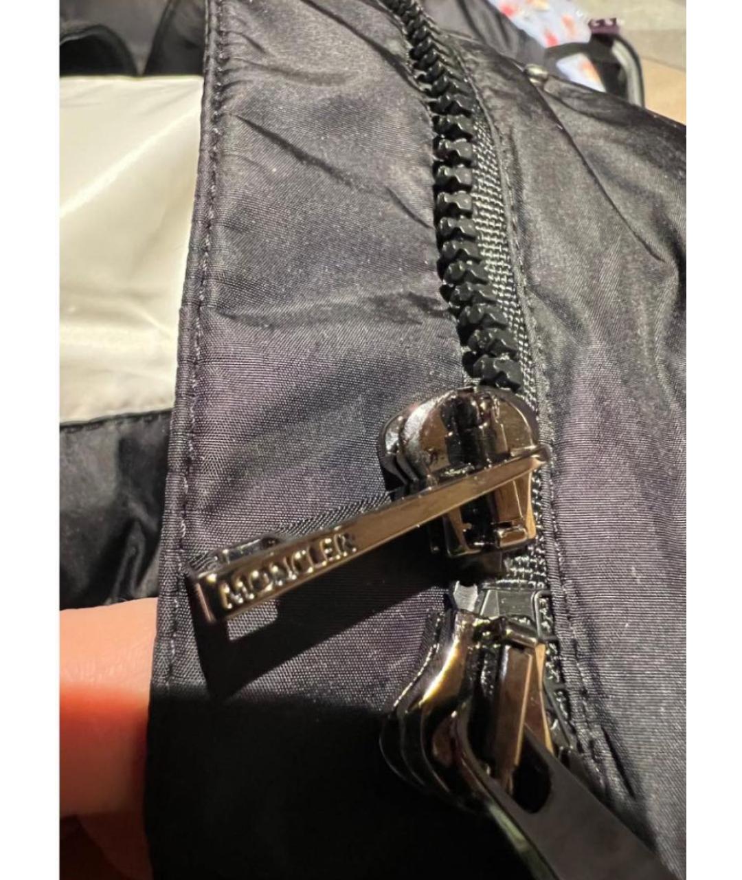 MONCLER Черный синтетический пуховик, фото 4