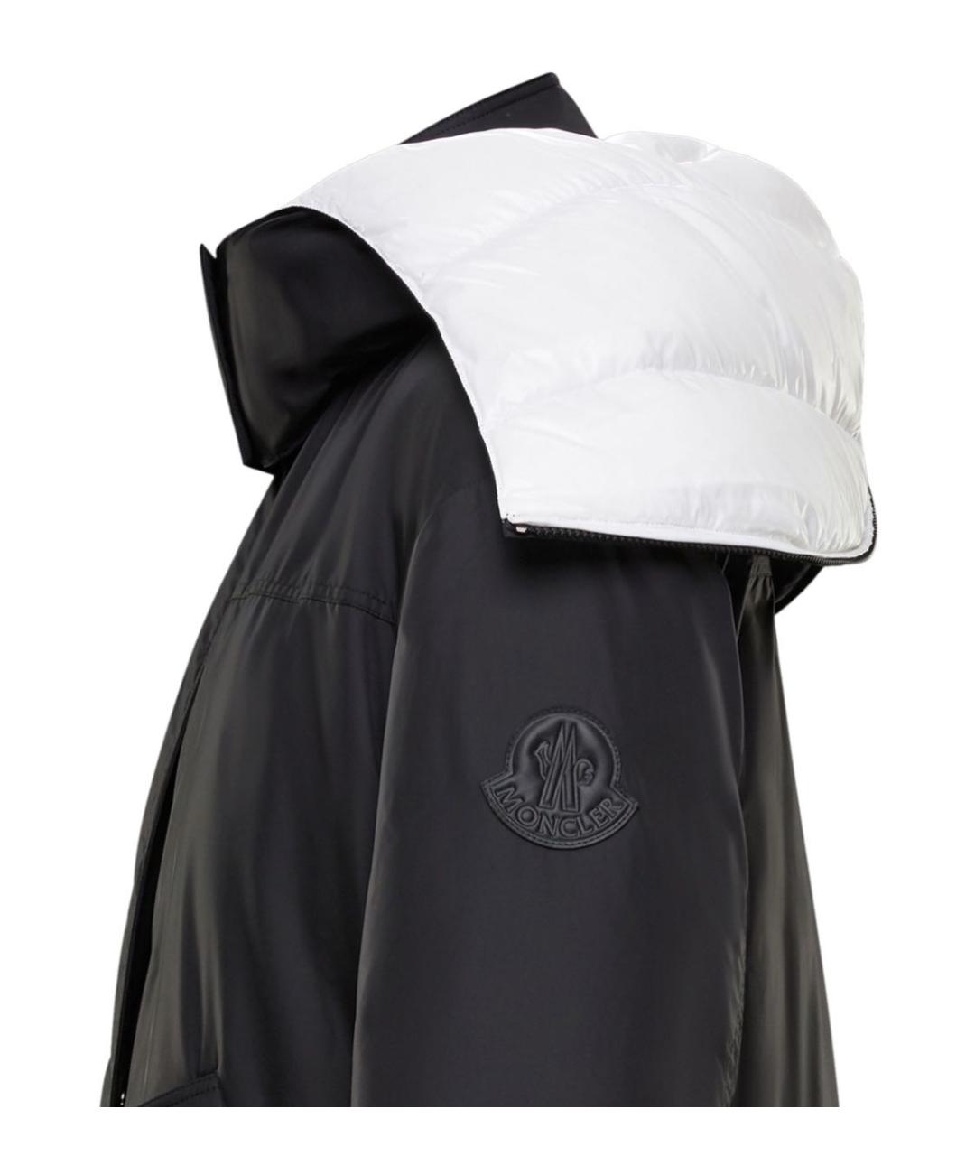 MONCLER Черный синтетический пуховик, фото 3