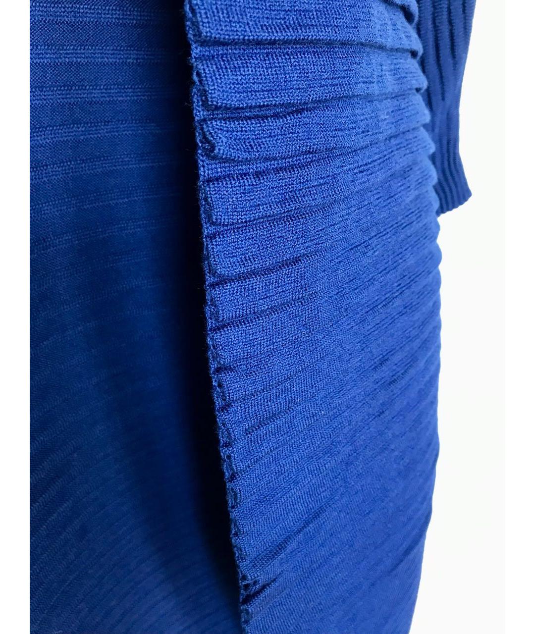 ALEXANDER MCQUEEN Синее шерстяное повседневное платье, фото 4