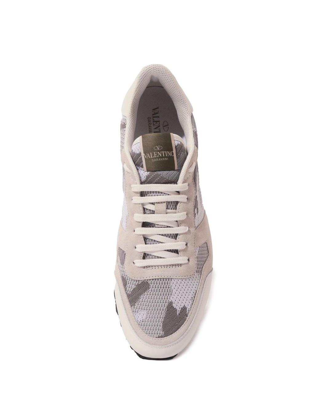 VALENTINO Белые текстильные низкие кроссовки / кеды, фото 3