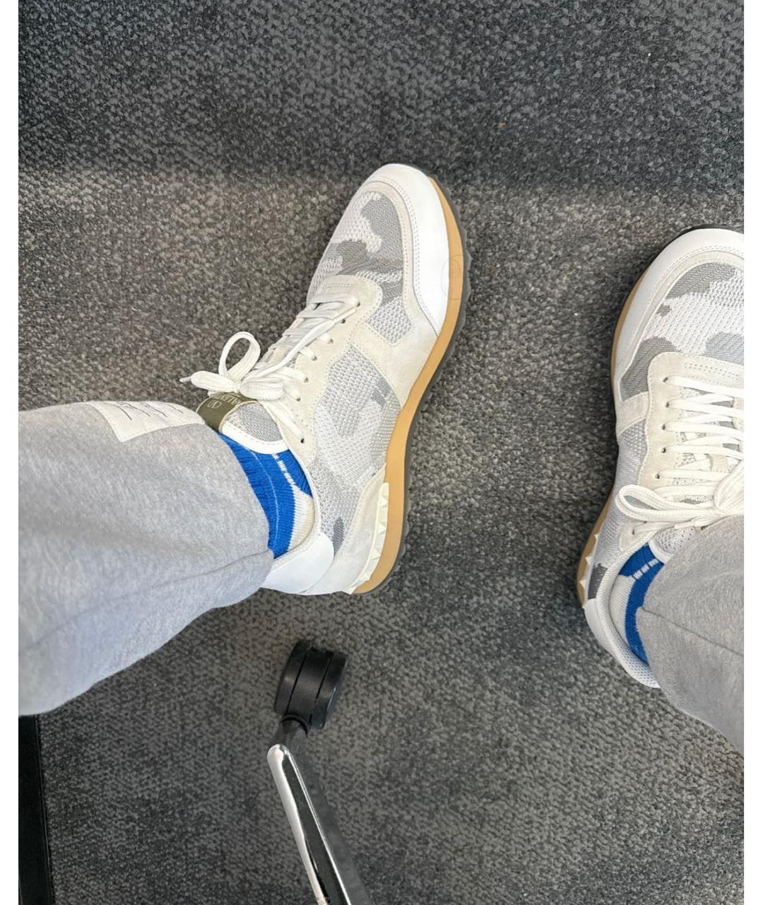 VALENTINO Белые текстильные низкие кроссовки / кеды, фото 5