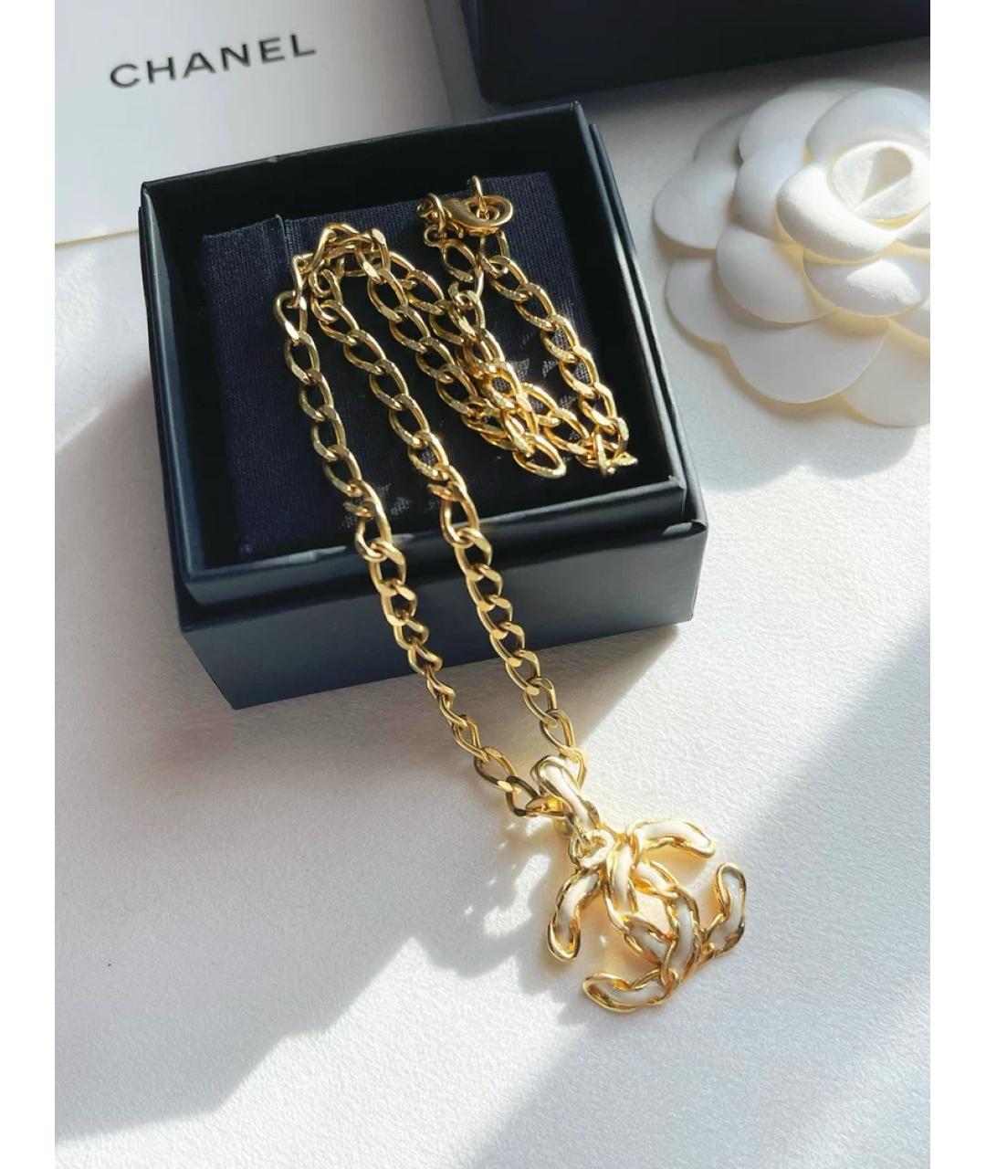 CHANEL Золотое металлическое колье, фото 2