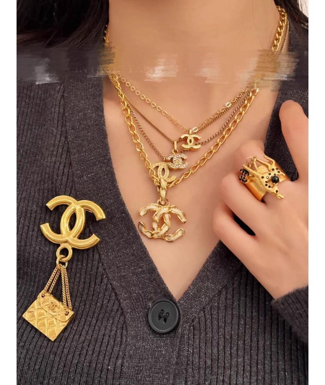 CHANEL Золотое металлическое колье, фото 5
