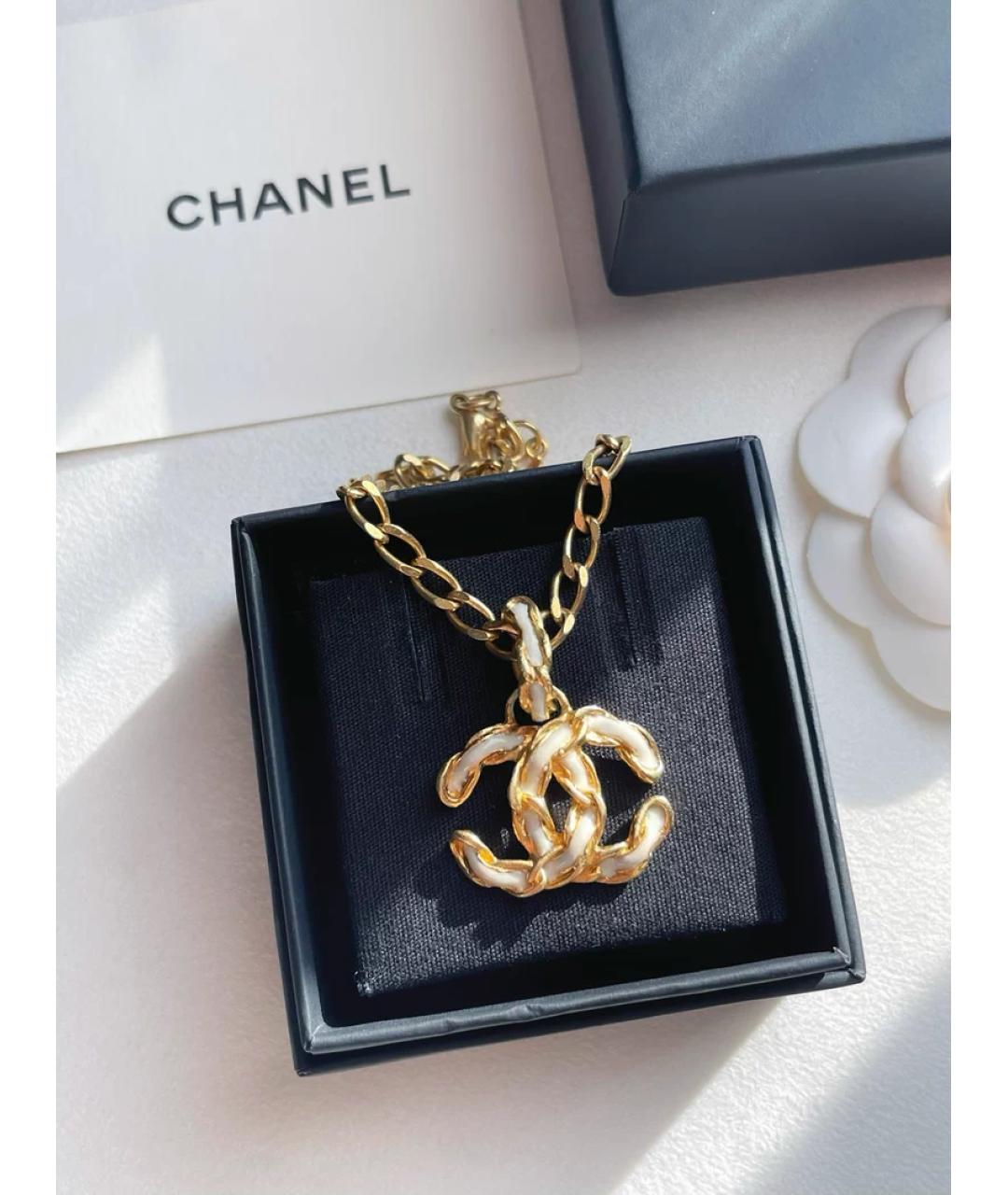 CHANEL Золотое металлическое колье, фото 6