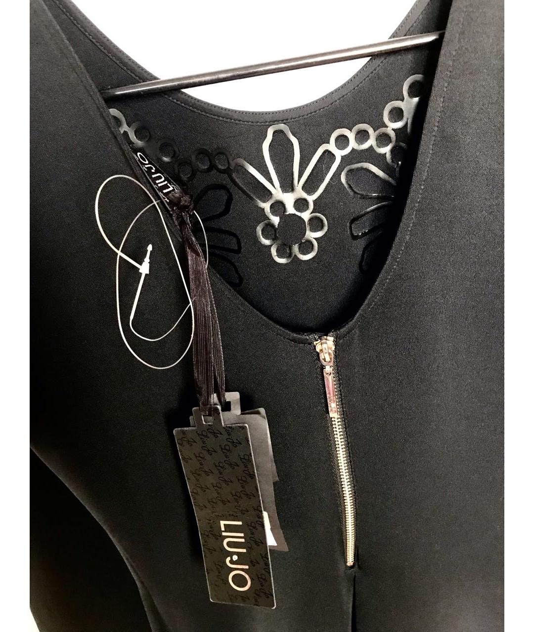 LIU JO Черное полиэстеровое коктейльное платье, фото 4