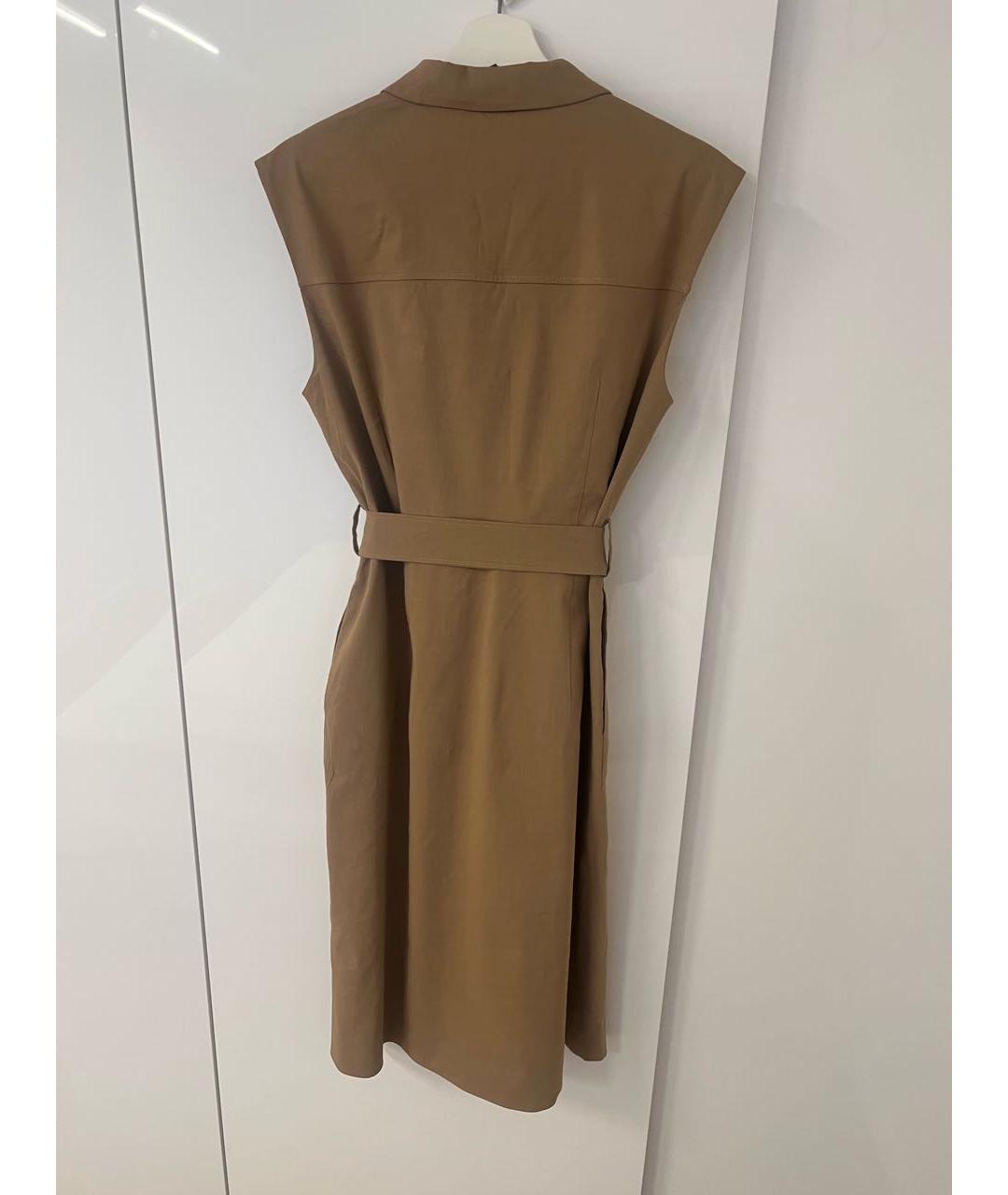 HUGO BOSS Бежевое льняное повседневное платье, фото 2