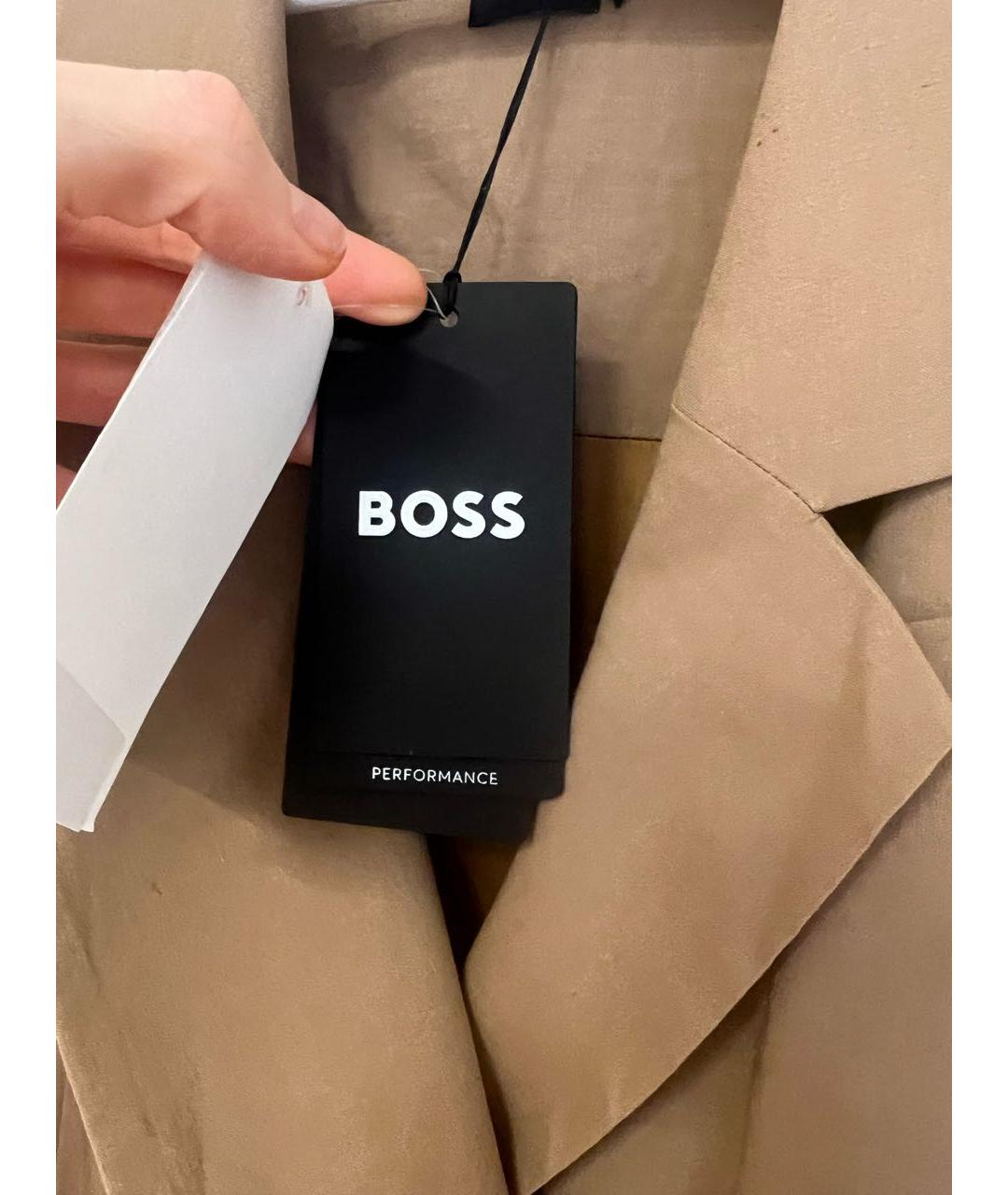 HUGO BOSS Бежевое льняное повседневное платье, фото 3