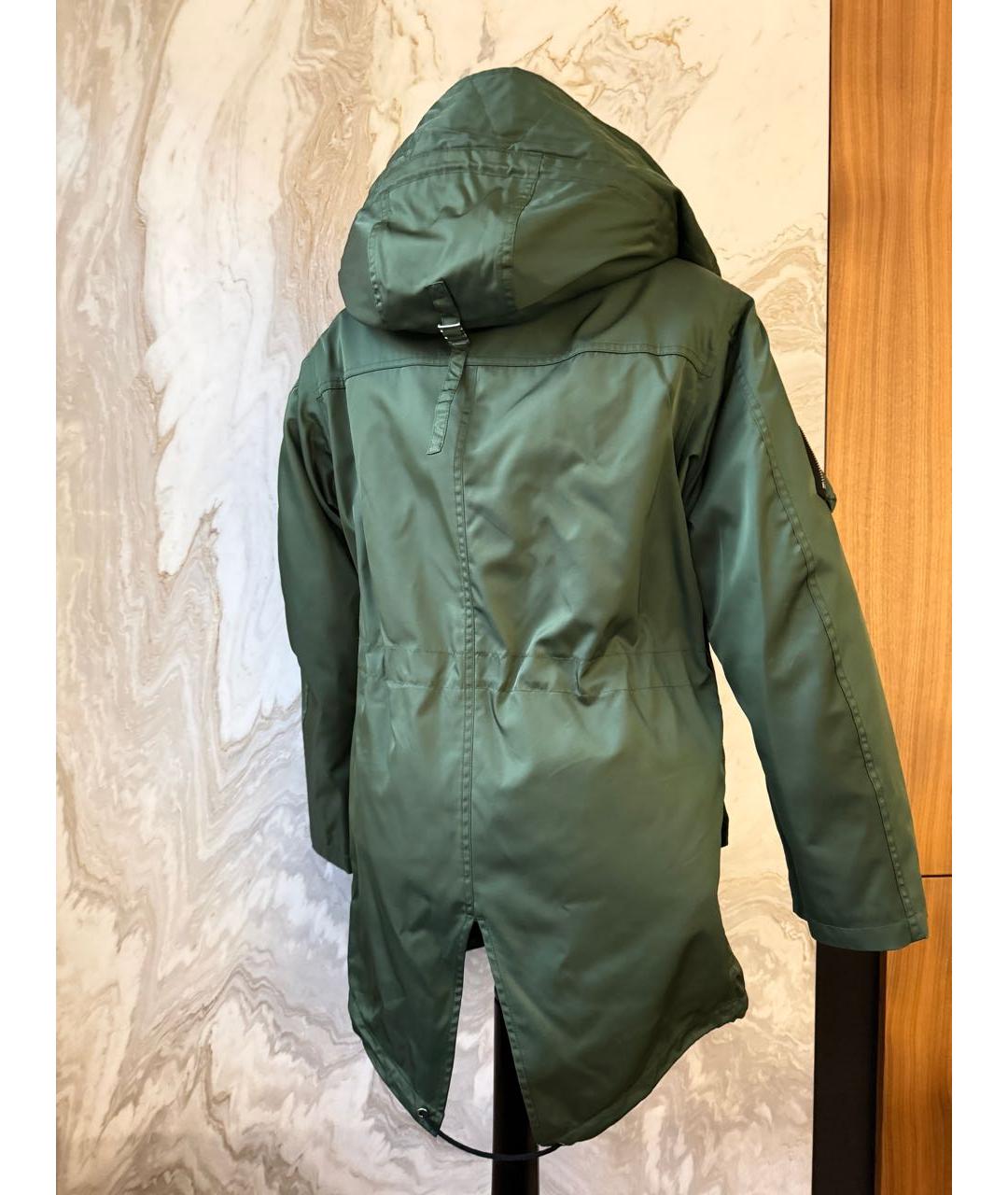 BURBERRY Зеленая полиэстеровая парка, фото 2