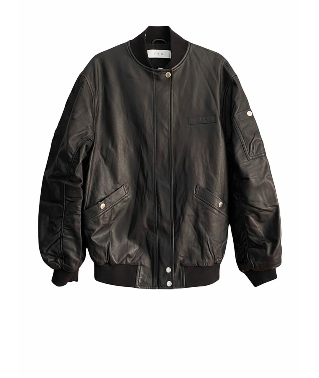 IRO Черная кожаная куртка, фото 1