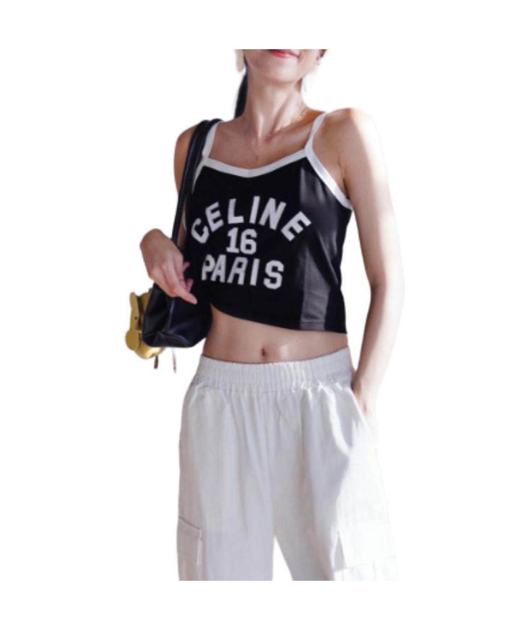 CELINE Черная майка, фото 4