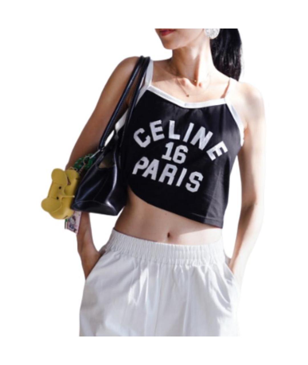 CELINE Черная майка, фото 5