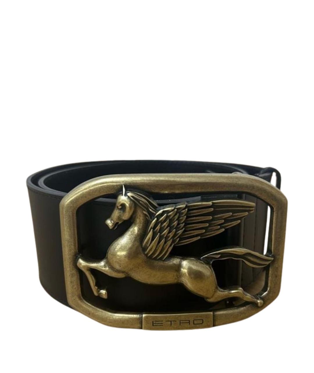 ETRO Черный кожаный ремень, фото 1